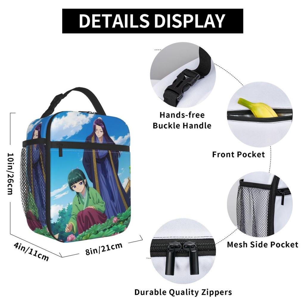 The Apothecary Diaries Maomao Anime Insulated Lunch Bag for Office Cooler Thermal Food Box Tote Leakproof Lunch Boxes Container
