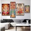 India Hindu Golden Ganesha Temple Poster Shiva Parvati Painting Canvas Prints Elephant God Religion Picture Room Hoom Wall Decor