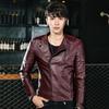 Autumn and winter men's leather jacket slim youth leather jacket locomotive PU leather velvet casual handsome jacket new