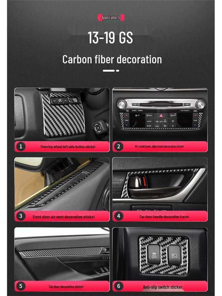 Lexus GS 2013-2019 Carbon Fiber Interior Air Vent Stickers