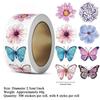 500pcs/roll Butterfly Flower Stickers Round Label Stickers Spring Daisy Self Adhesive Decorative Labels for Scrapbook Stationery