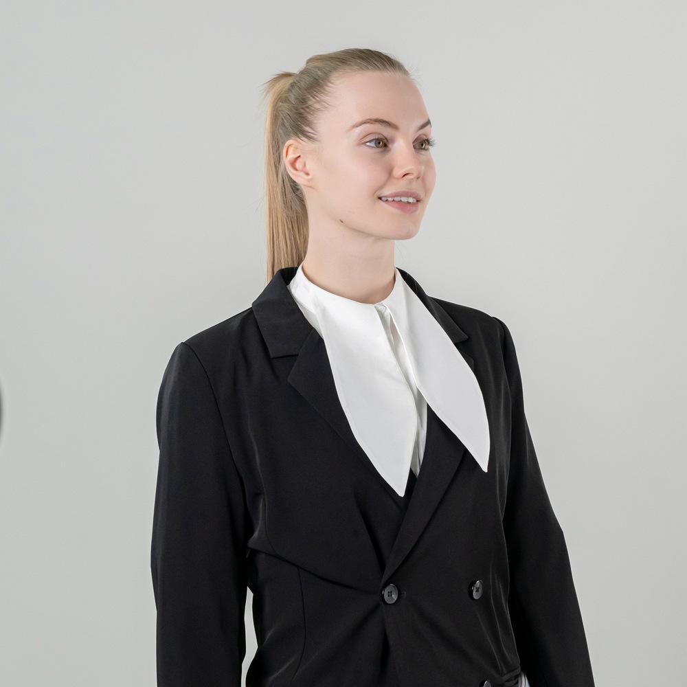 Perfect Match Novelty Front Ties For Womens Solid Color False Collar Casual Fake Collar Detachable Half Shirt Blouse Dickey Collar For Women