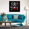 5D DIY Diamond Painting Decorative Skeleton Holding Flowers Looks Back Full Round Drill Scenery Diamond Embroidery Cross Stitch Kits Home Decor Gift