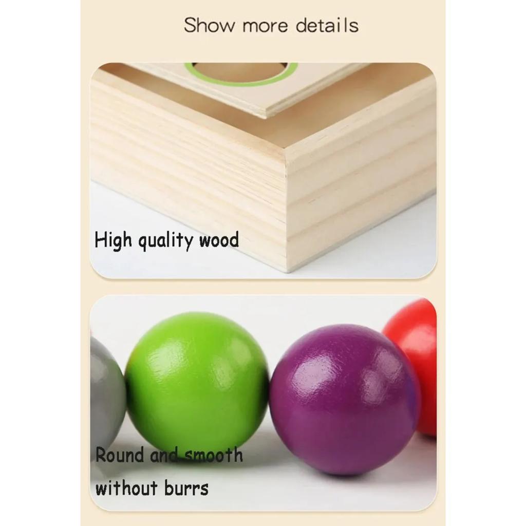 Baby Rainbow Ball Matching Montessori Wooden Toy Color Sorting Cognitive Sensory Game Fine Motor Training Early Educational Toys