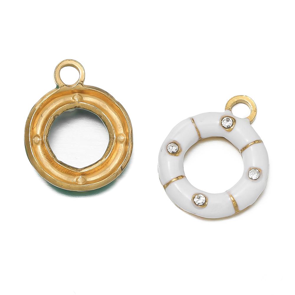 

1pc/lot Stainless Steel Round Charms Pendant For DIY Keychain Bracelet Earring Jewelry Crafts Making Findings Supplies білий