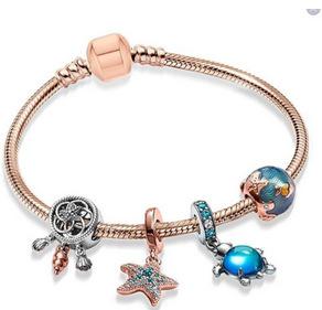 New Ocean Series Leather Rope Charming Women's DIY Exquisite Beaded Bracelet