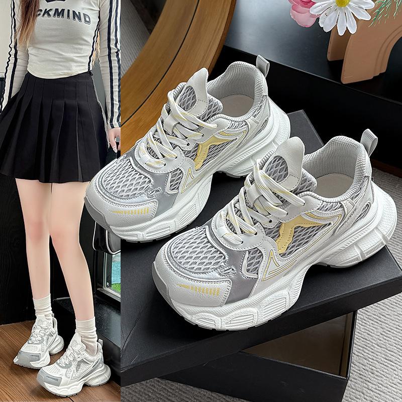 

Thick-soled heightening dad shoes women s autumn 2025 new comfortable dad shoes versatile soft-soled sports and leisure shoes women 40 жёлтый