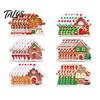 Indoor Christmas Party Decorations 24/36Pcs Gingerbread House Ornaments, Wooden Xmas Tree Decor with Rope, Gift Tags Hanging Ornaments for Holiday New