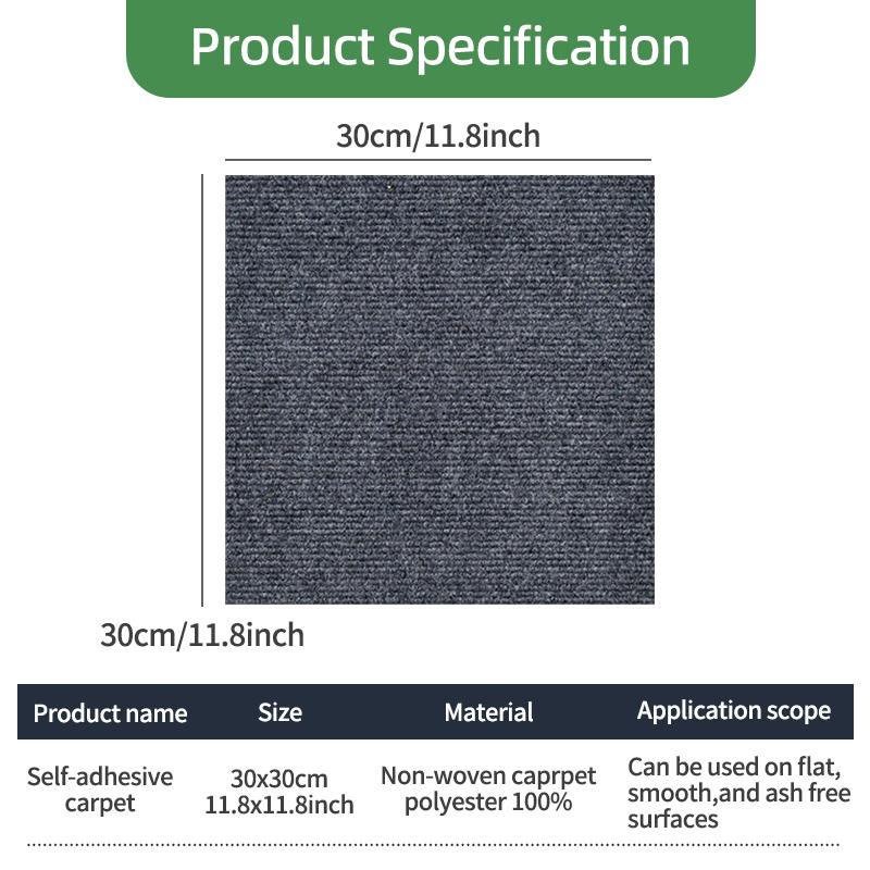 20Pcs Peel And Stick Carpet Tiles Removable Adhesive Floor Stickers DIY Indoor Home Decor Square Rug