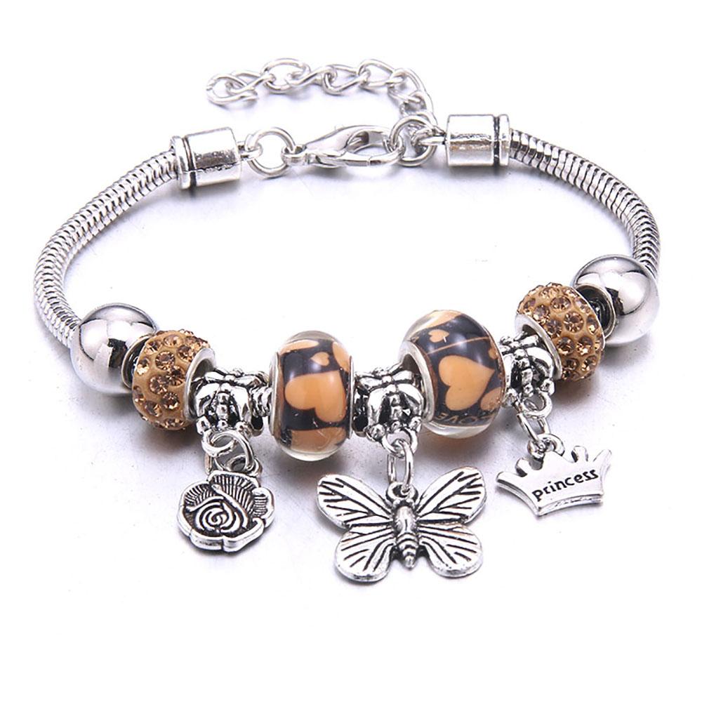 Браслет-шарм Дерево Жизни с 6 цветными кристальными стеклянными бусинами, браслет-манжета, женская модная бижутерия, подарок дружбы для девочек