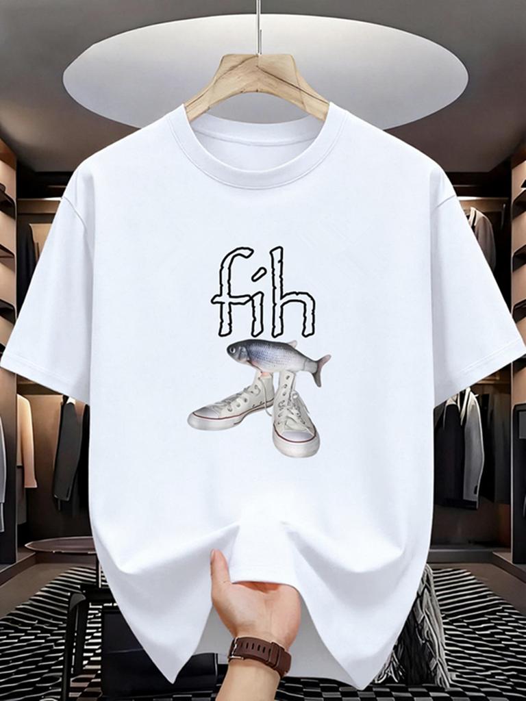New Style Fih Shoes Graphic T Shirts Funny Misspelled Fish Meme Tshirtsunisex Casual Fashion Short Sleeve Tshirt
