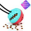 Interactive Dog Toys Tug of War Ball In Red and Turquoise for Large Breed Dogs - Mentally Stimulating Teething Toy