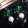Exaggerated Geometric Imitation Pearl Colored Crystal Earring Earrings Banquet Dresses Versatile Earrings