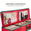 Wrapping Paper Organizer Storage Container for Christmas Holiday Gift Wrap Storage Underbed Container with Interior Pockets Fits