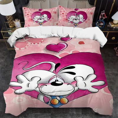 Cartoon Schattig D-Diddl Dekbedovertrek Set Zacht Wasbaar Bed 3 Delig Zomer Comfortabel Studentenkamer Huis Baby Beddengoed Besteller