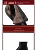2025 Women's Soft Leather Mid-Heel Square Toe Boots with Velvet Lining for Autumn and Winter