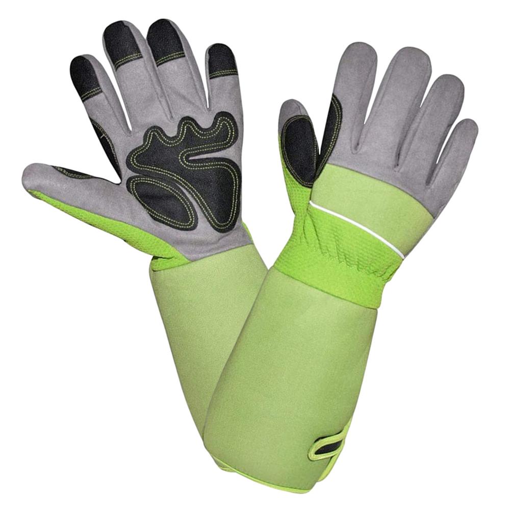 

Садовые перчатки с защитой от шипов, садовые перчатки унисекс, длинные универсальные садовые перчатки для работы во дворе, универсальные для розы кактуса зелёный