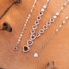 Natural Garnet Heart-Shaped Love Necklace Women'S S925 Sterling Silver Colored Treasure Jewelry Factory