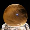 Eigado Gold Rutilated Quartz Gold Needle Good Work Power Amulet Sphere, 30mm, 38g, Quartz, Fortune, Luck, Stone,