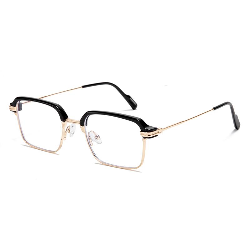 

Black Gold Frame Polygon PC Spectacles for Women Blue Ray Blocking Student Short-sight Prescription Lens Eyeglasses 0 -0.5 To -6.0 0