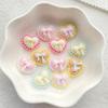 30pcs Resin Colorful Cute Bow Heart shape Flat back Rhinestone Scrapbook DIY Wedding Applique Decor Jewelry Accessories Crafts