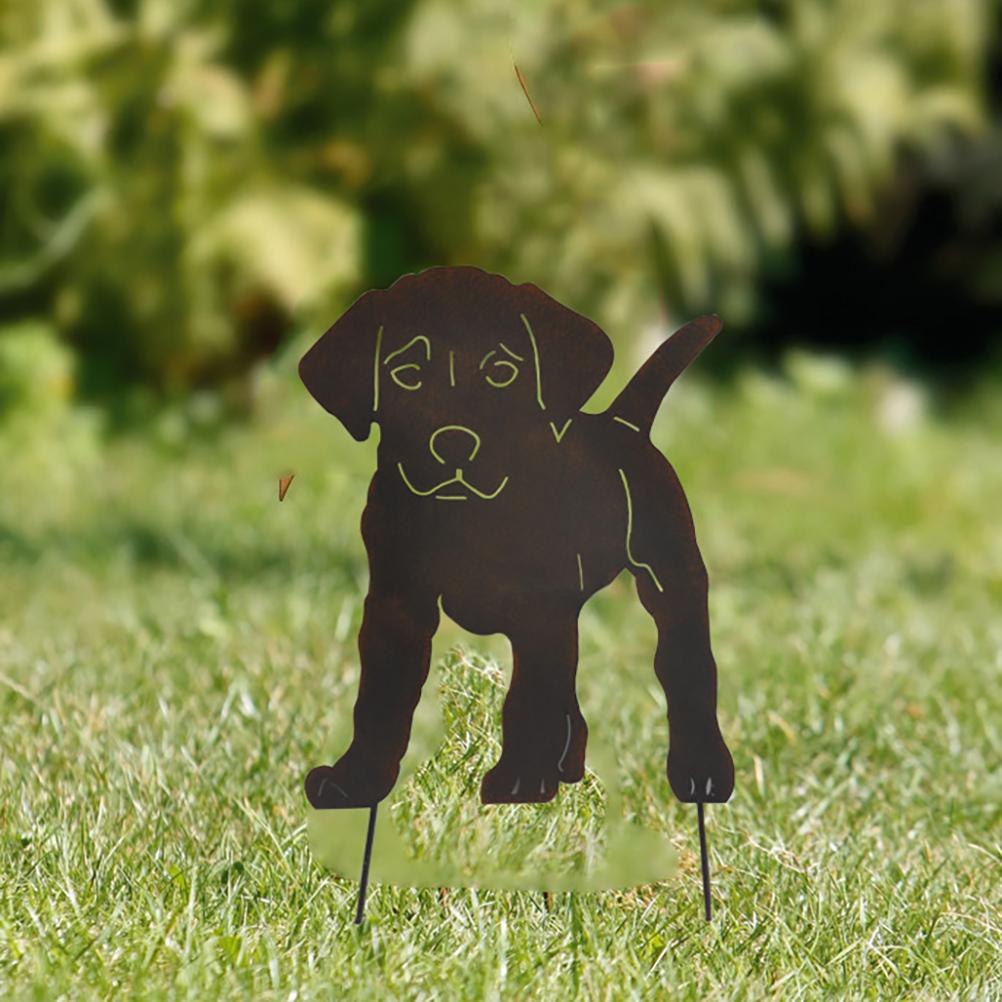 Metal Garden Dog Statue Decorative Stakes Animal Silhouette for Garden Home Decor Outdoor Gifts