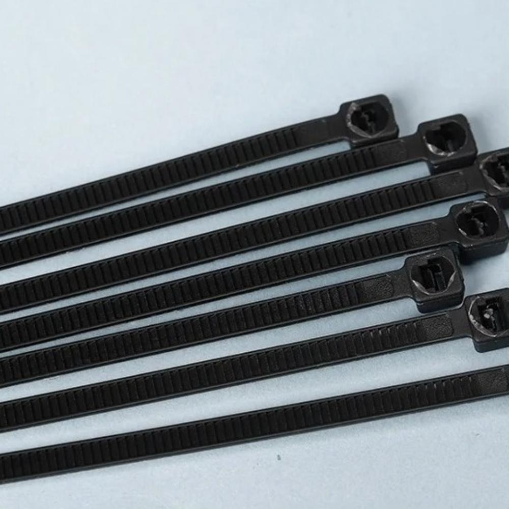 100 PCS Self-locking Plastic Nylon Tie Black Fastening Strap Cable-Tie-Set Cable Zip Tie Fastening Ring Zip Wraps Strap Tie