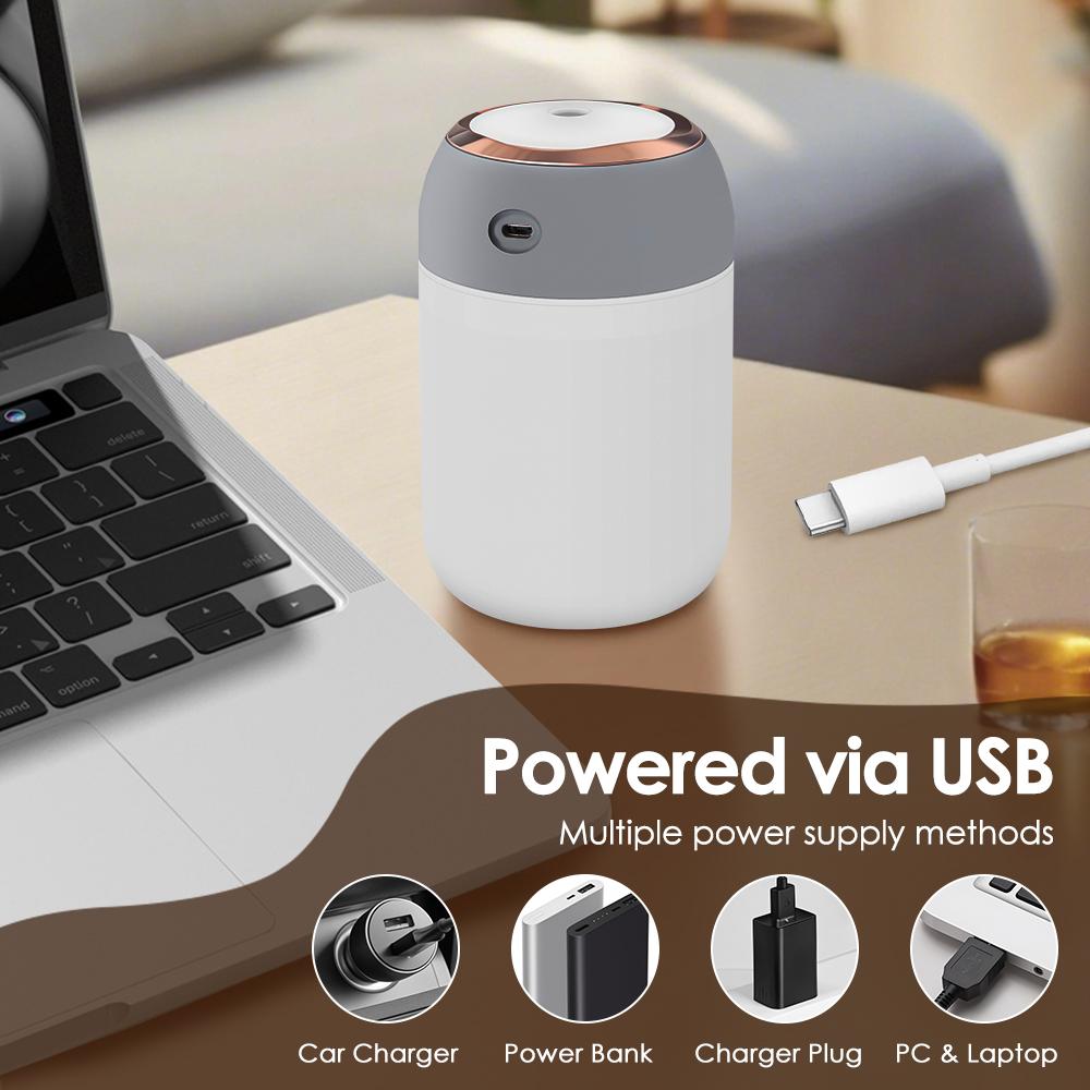 Mini Portable Air Humidifier with Colorful Light Small Air Atomizer for Car Office Bedroom Mute Mist Maker Diffuser