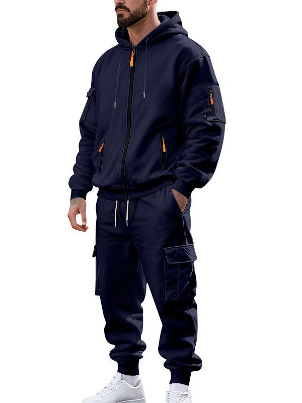 Men's Winter Hooded Fleece Two-Piece Tracksuit - New Fashion Style