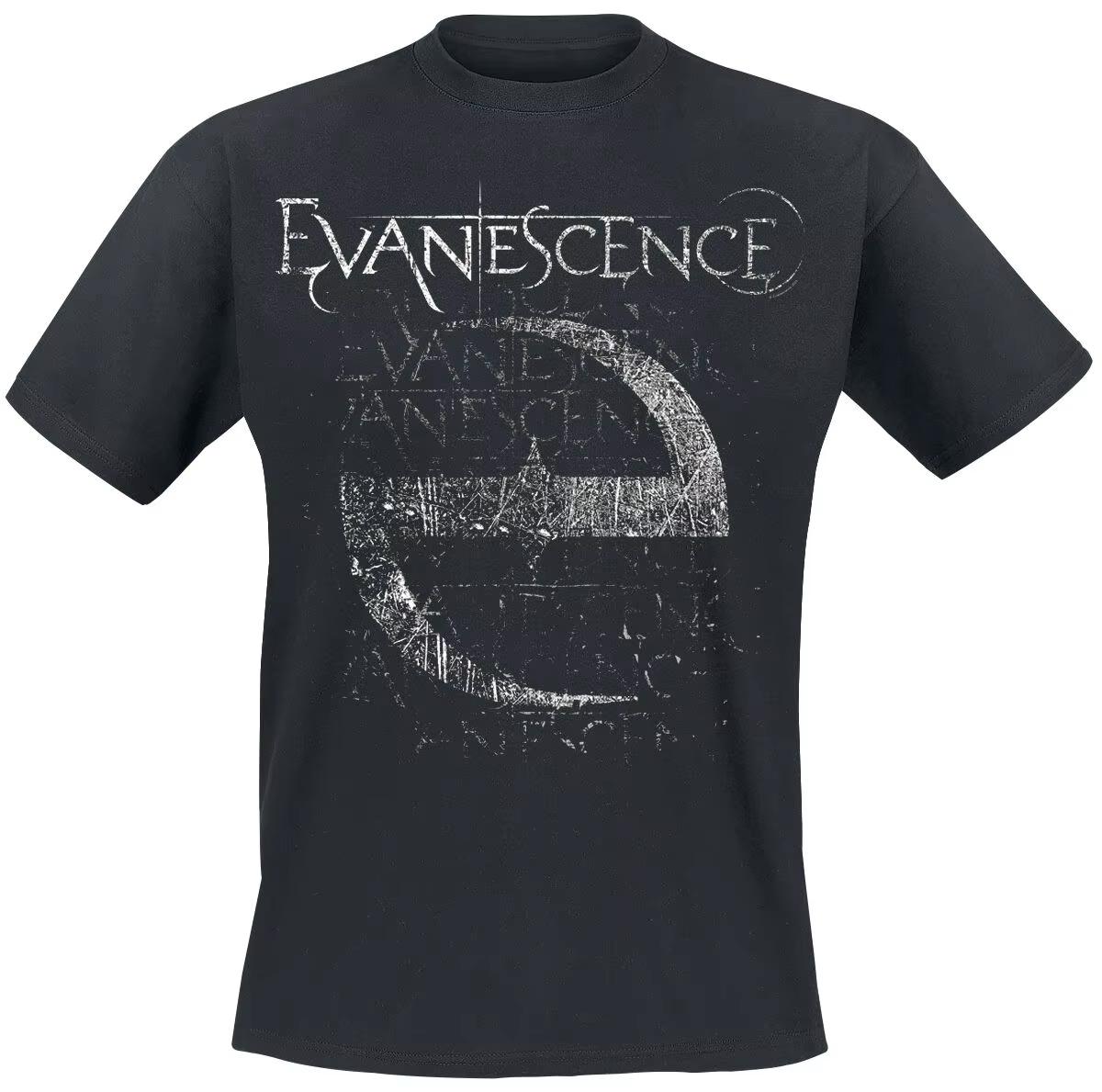 Blau Rose Evanescence T-Shirt Herren Damen Metal Rock Band Grafik T-Shirt Oversized Unisex Kurzarm Streetwear Baumwolle hohe Qualität Trendige Baumwolle S gray