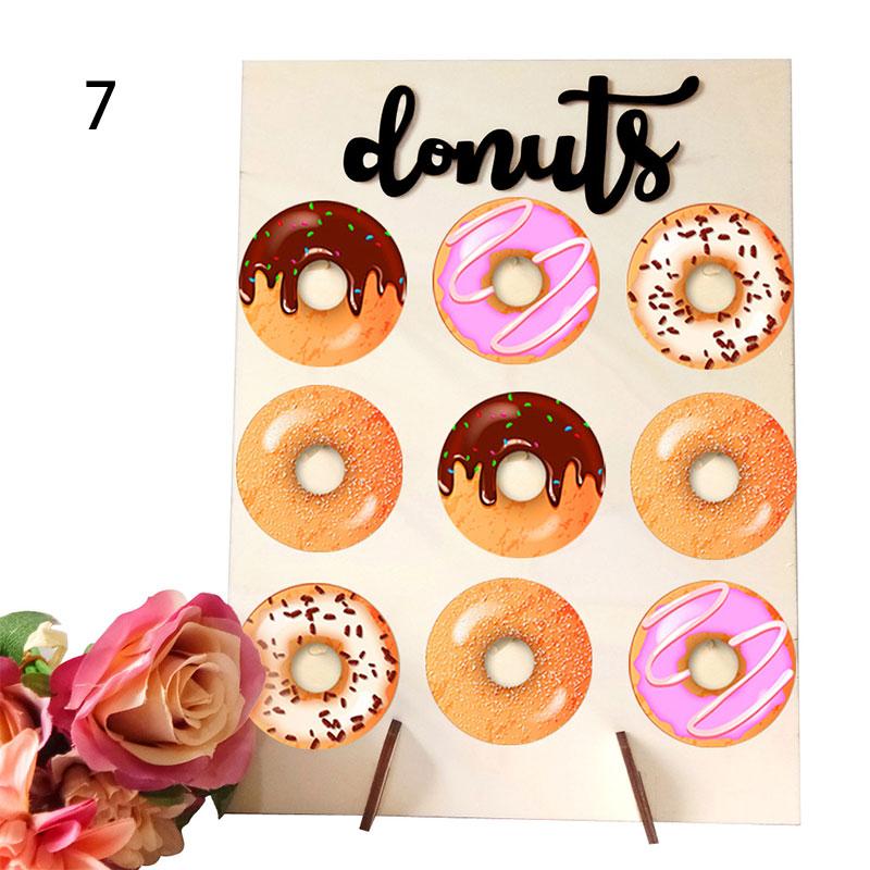 Wood Donuts Wall Display Stand Holder Wedding Birthday Party Baby Shower Decor