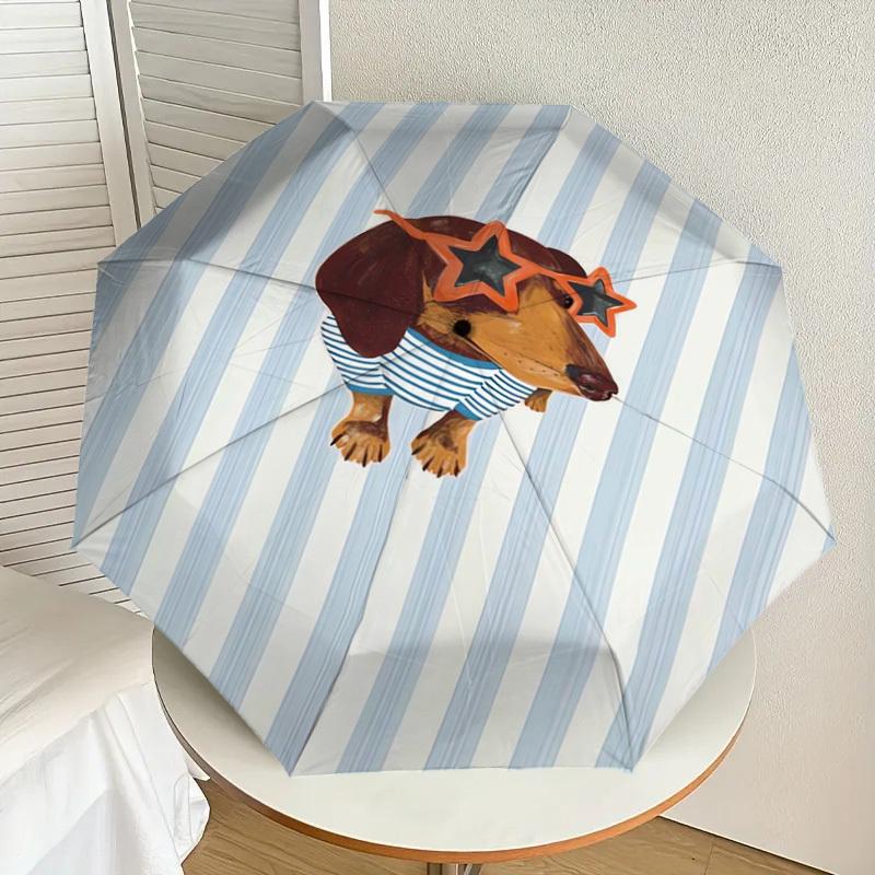 

1pc Dachshund with Star Sunglasses Umbrella with Plastic Handle,Suitable for All Seasons Home Travel Outdoor UmbrellaDD1378