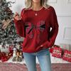 Women's Plaid Patchwork Bowknot Knitwear Pullover Sweater