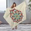 Böhmisches Mandala-Muster Flanell bedruckte Decke geeignet für alle Jahreszeiten geeignet für Wohnzimmer Büro Sofa und Reisen