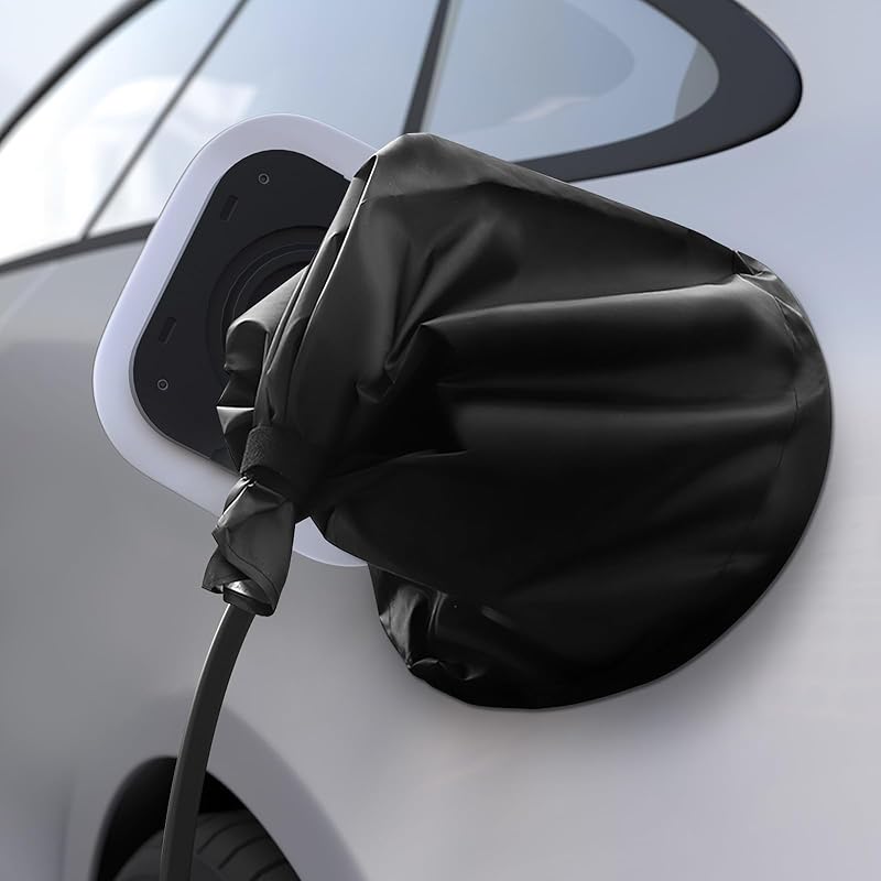 Wuyaoyao EV Charger Plug Port Cover, Waterproof Outdoor Electric Car Charger Plug Cover Rain Sun UV Snow All Weather Protection, Magnetic Adhesion