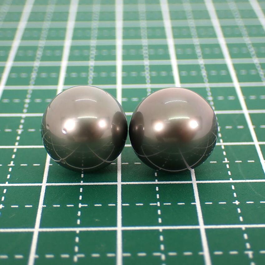 [Used] K14WG South Sea Black Pearl Earrings/j12-2