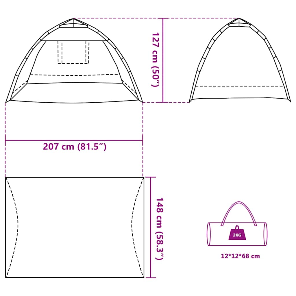 Beach Tent for 2 Persons Sea Green Quick Release Waterproof