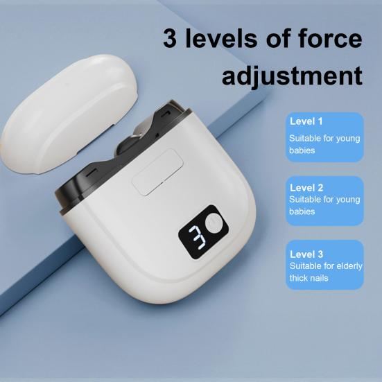 Multi-functional Electric Nail Clipper with LED Kids Adults Seniors Automatic Nail Trimmer Rechargeable Baby Manicure Grinding File Fingernail Cutter