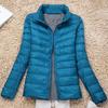Womens Lightweight Packable Down Jacket Thin Short Puffer Coat With Stand Collar Slim Fit
