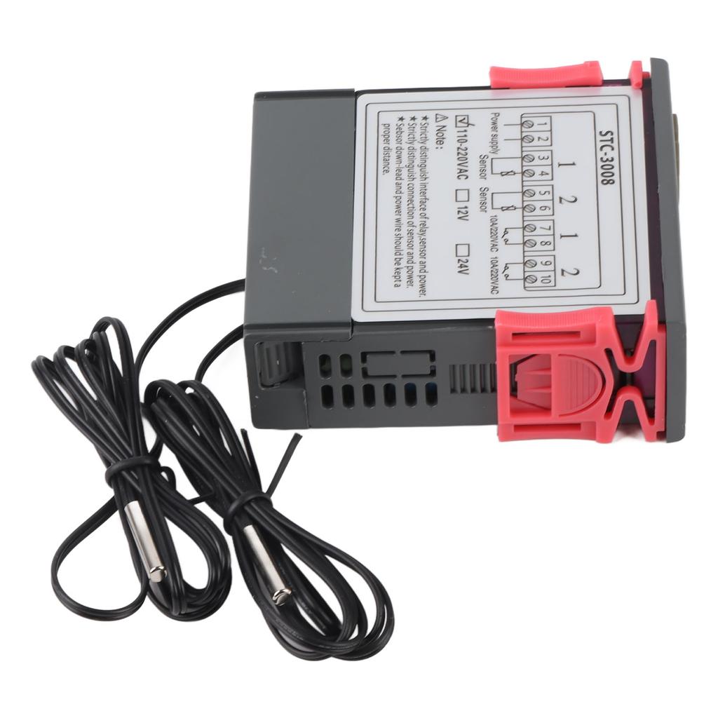 Podwójny wyświetlacz Podwójny czujnik sondy Regulator temperatury Termostat (110220VAC)