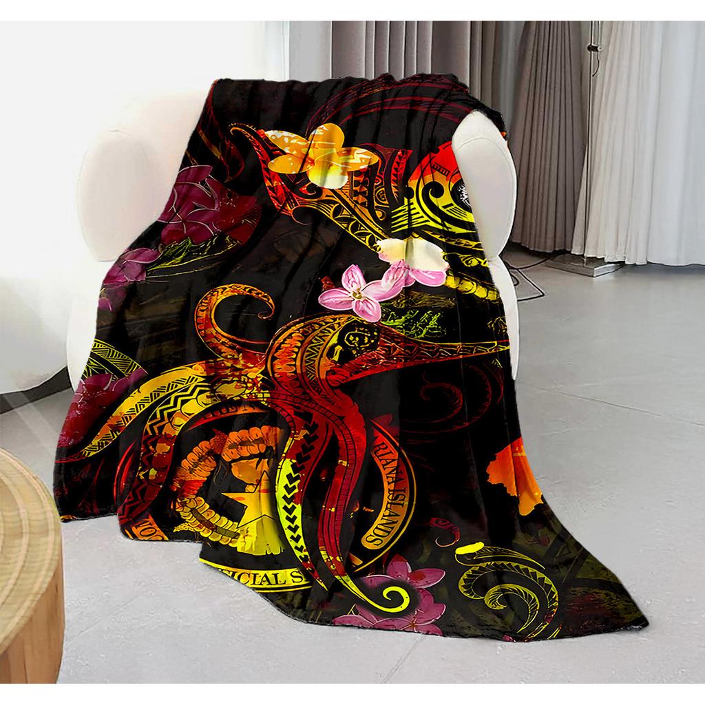 Polynesian Hawaiian tattoo designs Blanket Sofa Bed Travel Camping Living Room Office Conditioning Blanket for All Seasons Gifts