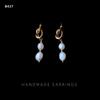 Bright eyes 925 silver needle plated 14K real gold baroque special-shaped freshwater pearl court design earrings