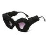 2025 Fluffy Cat Eye Sunglasses Funny Birthday Party Shades Glasses Brand Designer PC Frame Eyewear Vintage Oculos De Sol UV400