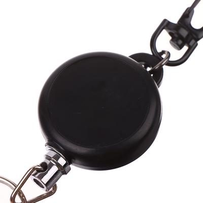 Portachiavi anti smarrimento con filo di acciaio elastico, portachiavi con etichetta, porta badge, cintura antirinculo, porta badge in metallo con bobina retrattile