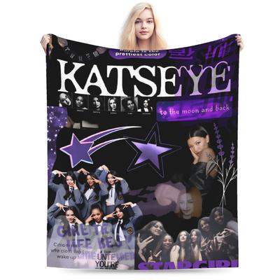 Super Soft Blanket Girls Boys Airplane Travel Katseye Kpop Music  Throw Blanket  Flannel Bedspread Bed Novelty Sofa Bed Cover