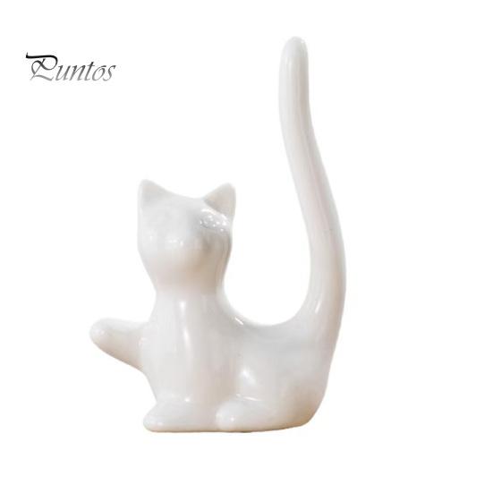 Contemporary Interior Decor Nordic Minimalist Ceramic Ornaments, Abstract Bear/Cat/Elephant/Cactus Sculpture Tabletop for Elegant Table Centerpieces