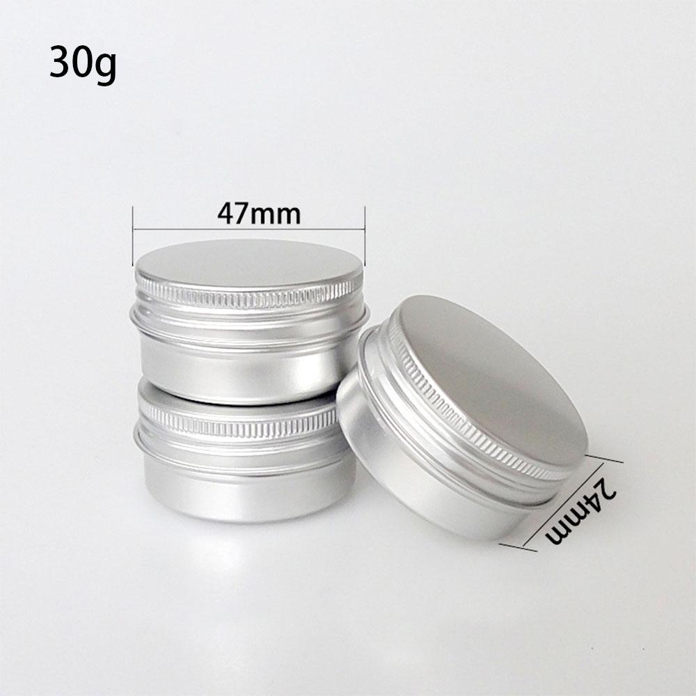 50PCS 10g 30g 50g 100g Aluminum Tin Jars Empty Cosmetics Container Metal Candle Jars with Lids Lip Balm Pot Face Eye Cream Box