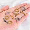 5 Sets Stainless Steel Toggle Jewelry OT Clasps Connectors Flat Round Toggle T Bar Clasp DIY Necklace Bracelet Earring Findings