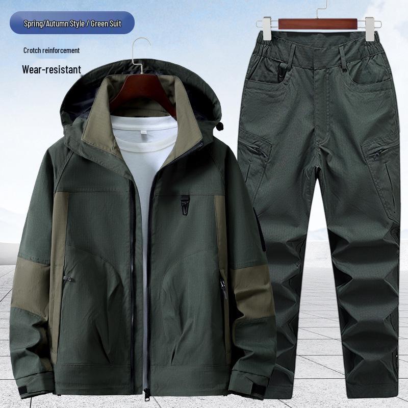 Unisex Wear-Resistant Camouflage Suit: Spring/Autumn Workwear Jacket, Plus Size, Lined for Labor Protection and Mountaineering