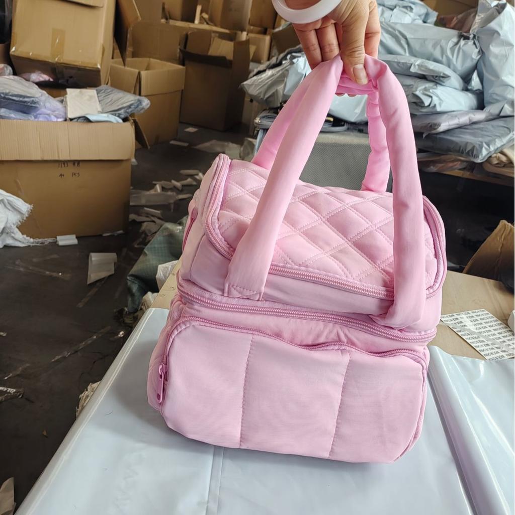 -Border New Double-Layer Women's Lunch Bag Handheld Dirt-Resistant Bento Bag Outdoor Camping Picnic Bag Leak-Proof Ice Bag